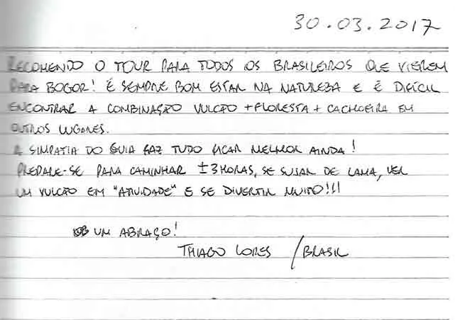 volcano near jakarta - treveller's review by hand written