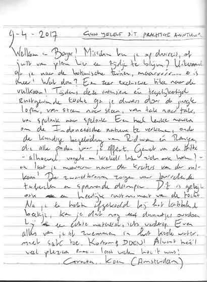 volcano near jakarta - treveller's review by handwritten