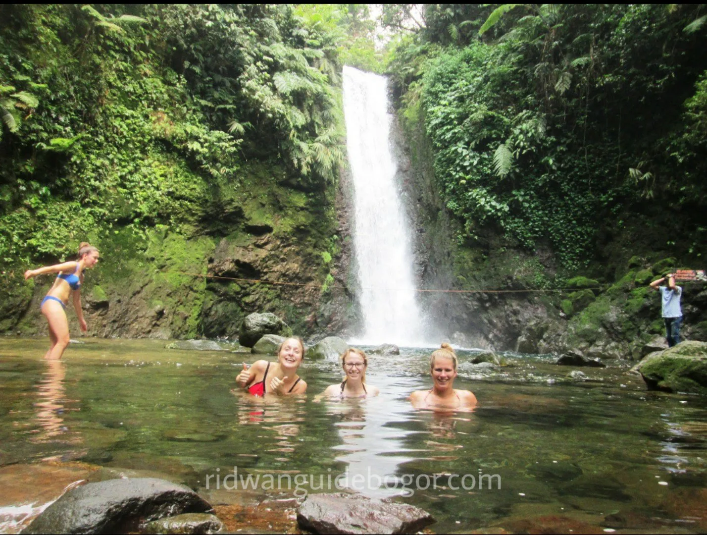 Swimming in hidden waterfall Bogor