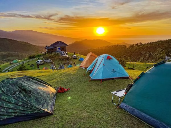 Highland Camping with City Lights