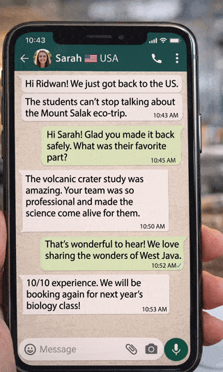 WhatsApp Testimonial from Sarah, USA